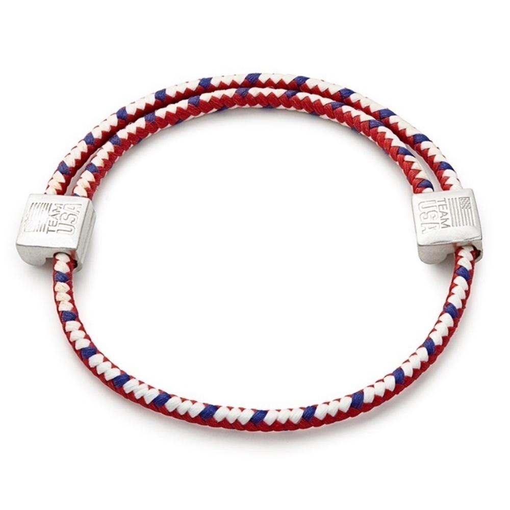 New ALEX And ANI Olympic Pride Team USA 2016 Red White Blue Cord Bracelet